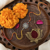 Vriksham Rakshabandhan Sliver Plated Floral Rakhi-RB159
